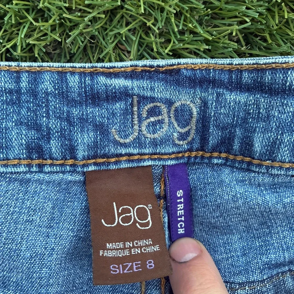 Vintage Y2K 90s Jag Jeans Size 8 30x32 Blue Straight Leg Stretch Denim Faded